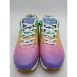Skechers Lace Up Sneakers Uno Spectrum Rainbow Women's Size US 8